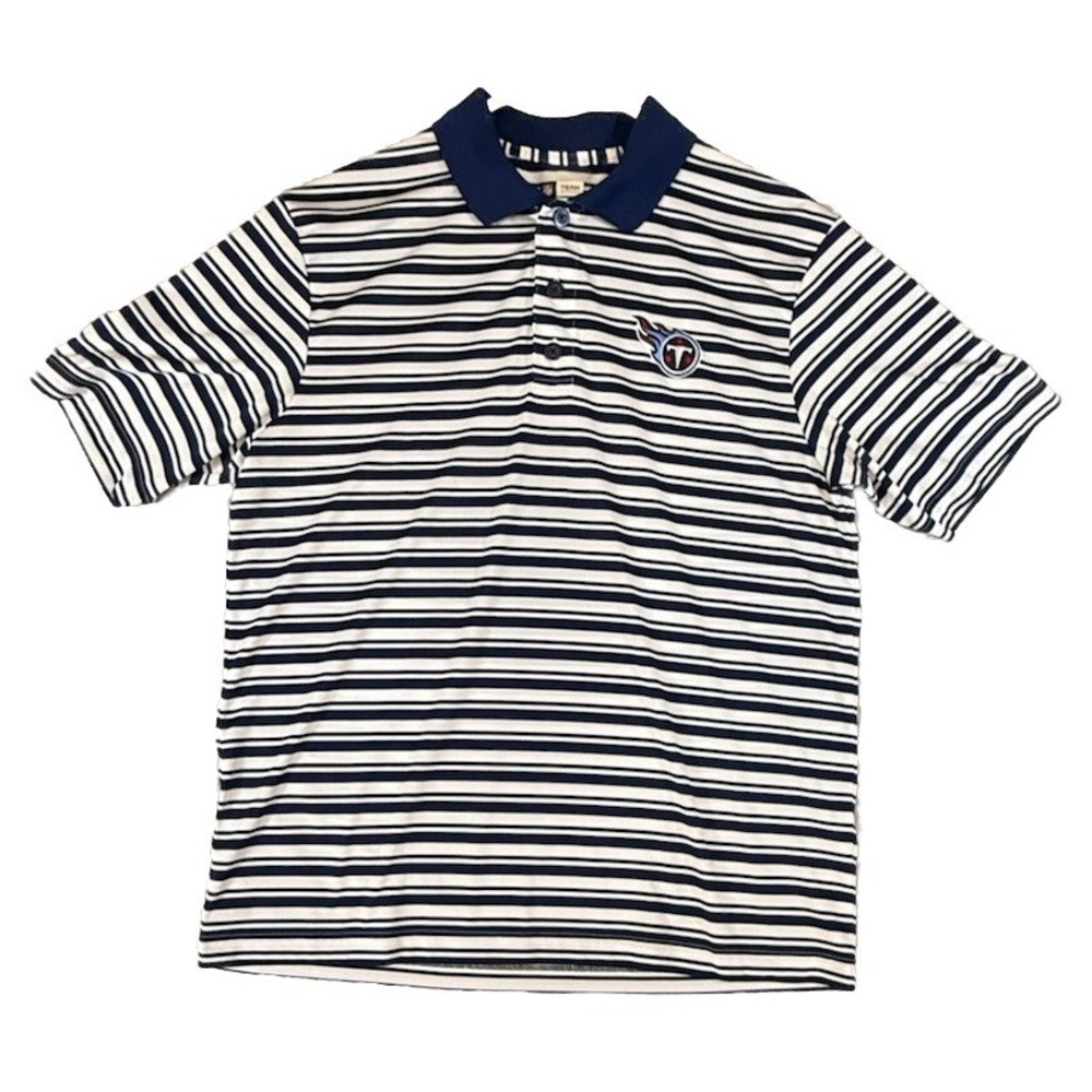 NFL Team Apparel TX3 Cool Golf Men's Polo Medium Titans Blue & Striped
